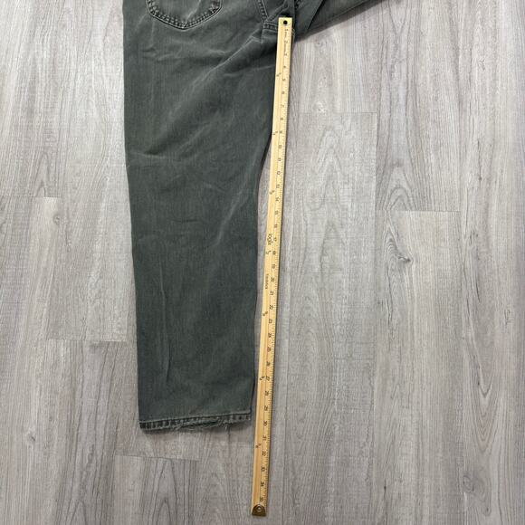 Vintage Riveted Lee Jeans Men's 38x30 Green Faded Western 90s Distressed Rodeo - Picture 10 of 12